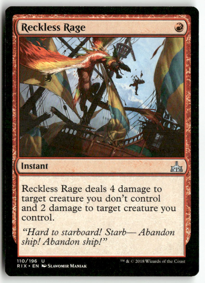 Uncommon Rage Reckless Rage 110 Uncommon Rivals of Ixalan Magic: The Gathering ...