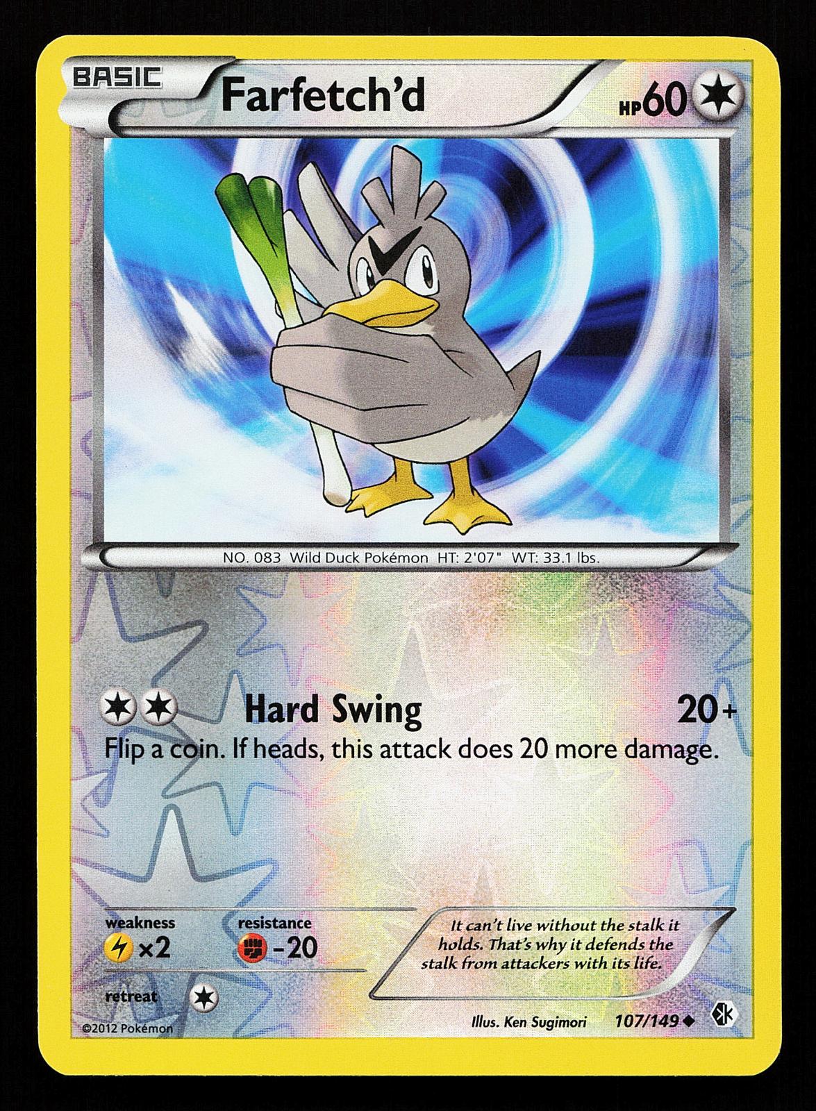 Farfetch'd 107/149 Reverse Holo Uncommon Boundaries Crossed Pokemon Card