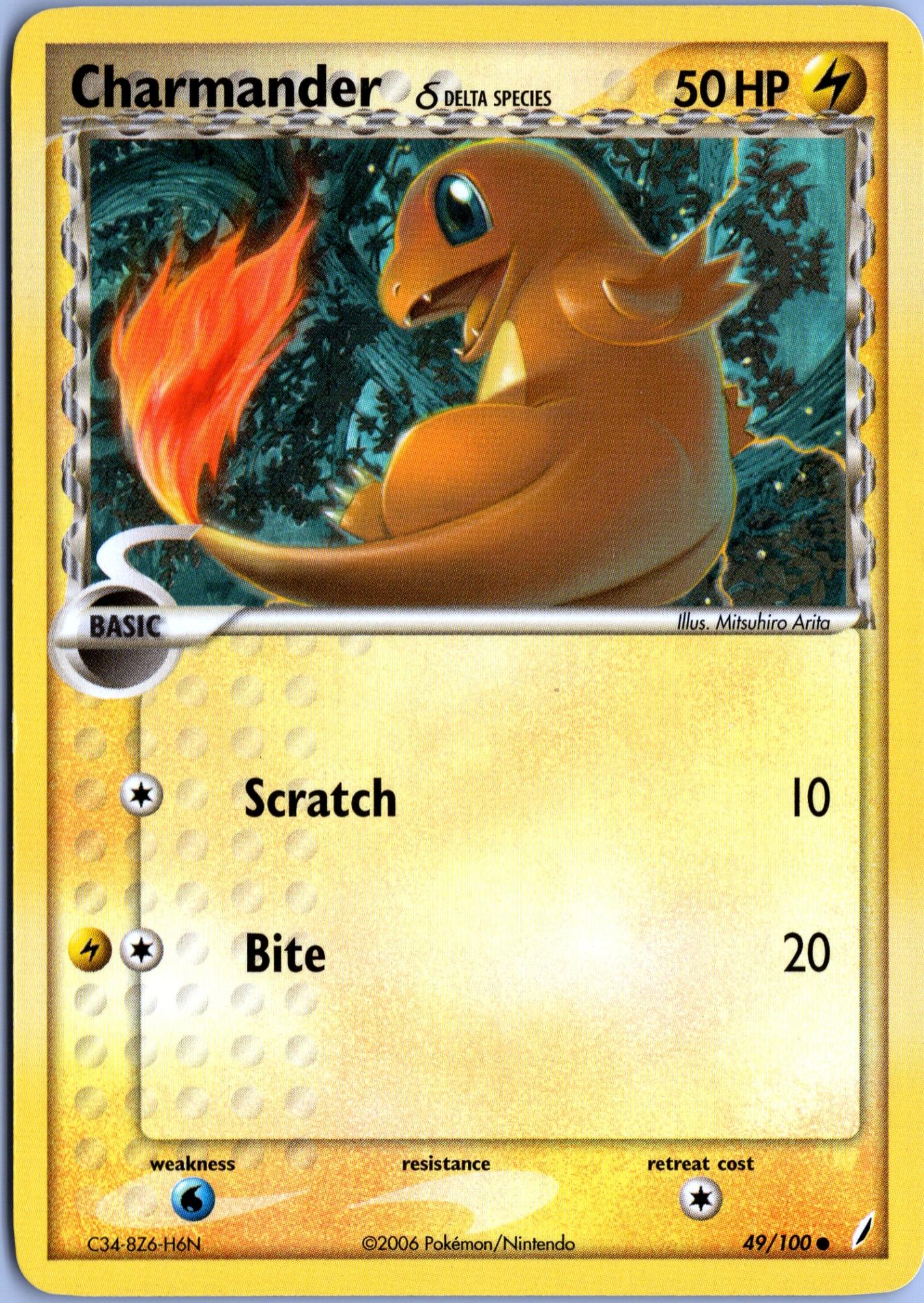 CHARMANDER Δ 49/100 COMMON CRYSTAL GUARDIANS POKEMON HP