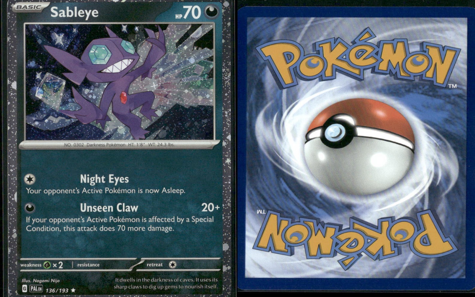 ✰ SABLEYE (COSMOS HOLO) 136/193 MISCELLANEOUS CARDS & PRODUCTS POKEMON ✰ NM/M
